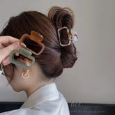 Elegant Korean Ponytail Accessory Retro Hollowed-Out Acetate Grab Clip - Himpall